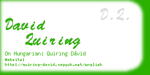 david quiring business card