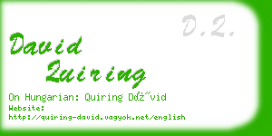 david quiring business card